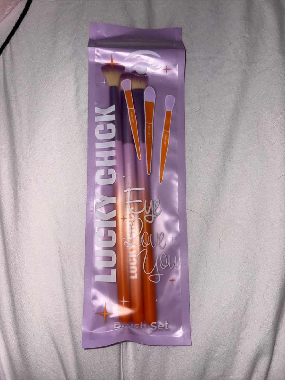 Lucky Chick Eye Brush Set - Purple and Orange